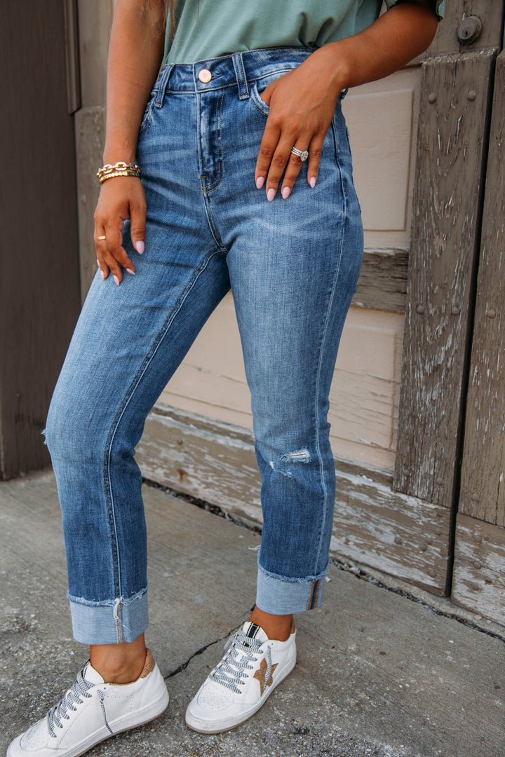 Sensible High Rise Straight Denim