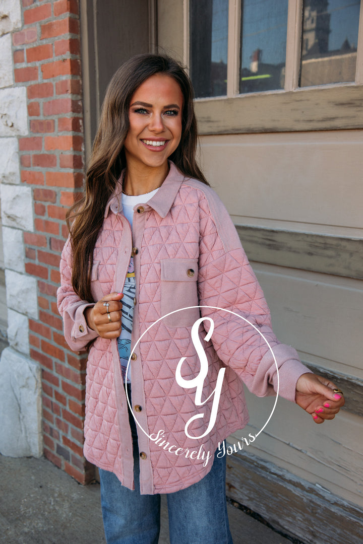 Quilted Moment Jacket - Blush