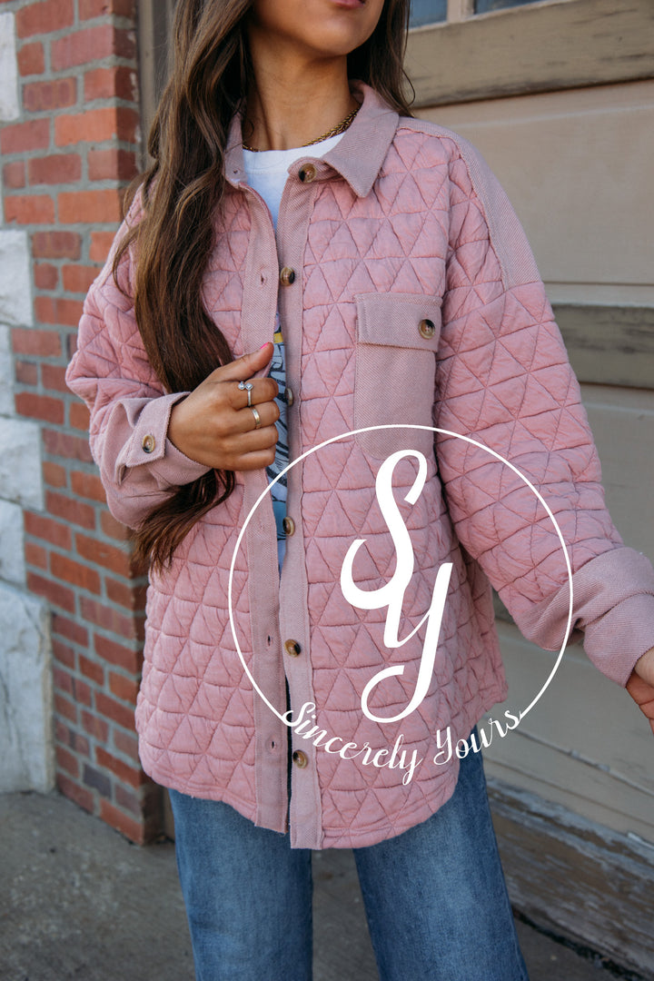 Quilted Moment Jacket - Blush