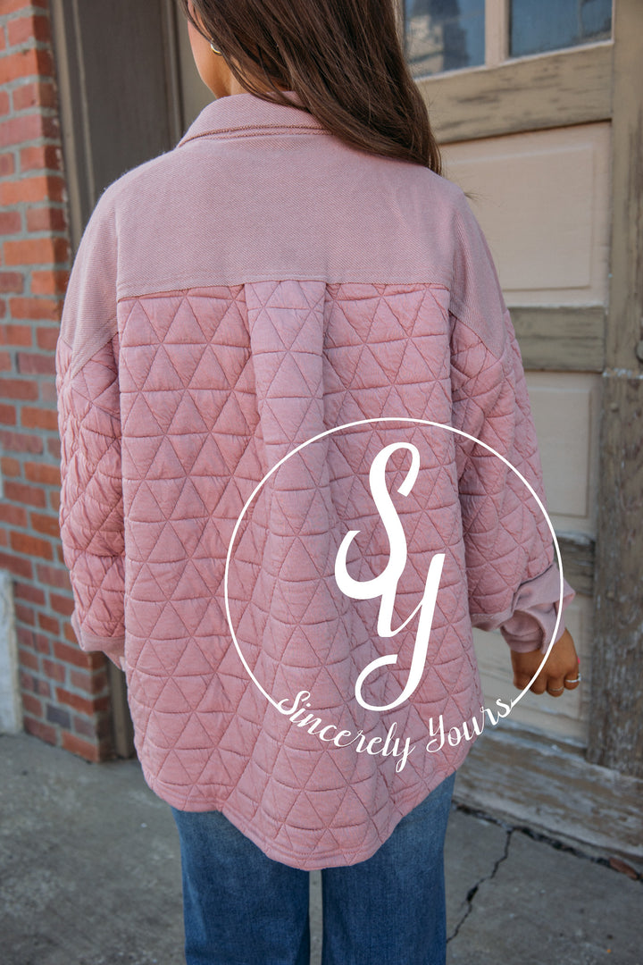 Quilted Moment Jacket - Blush