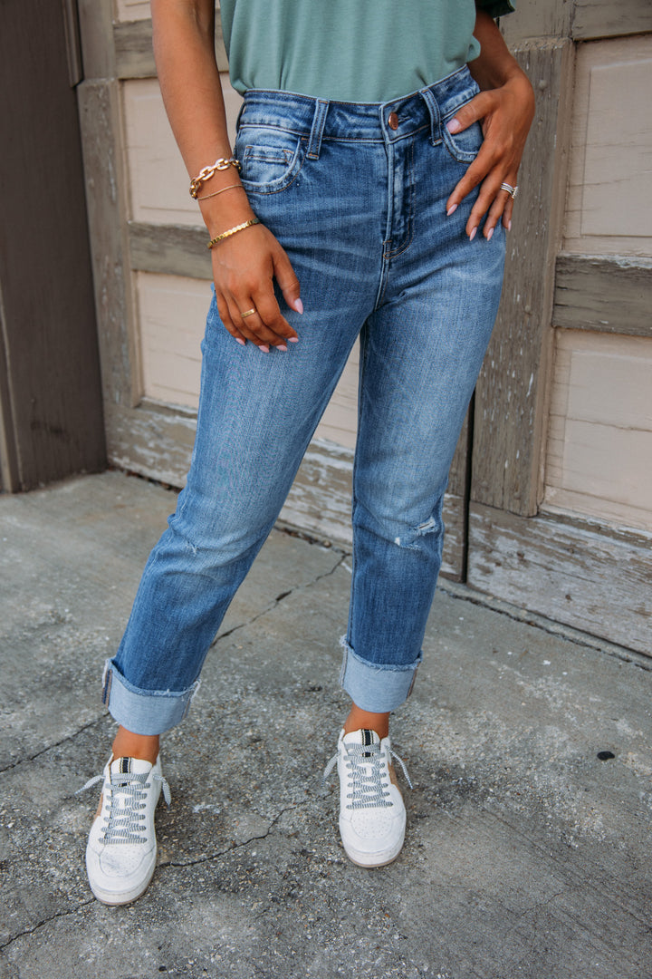 Sensible High Rise Straight Denim