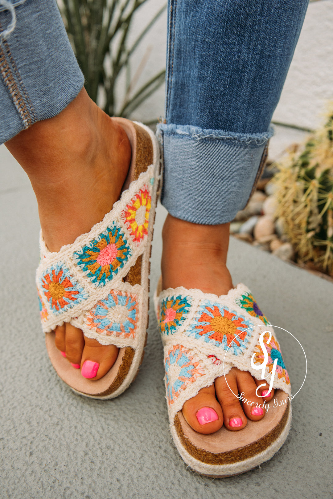 Russell Crochet Sandal - Natural