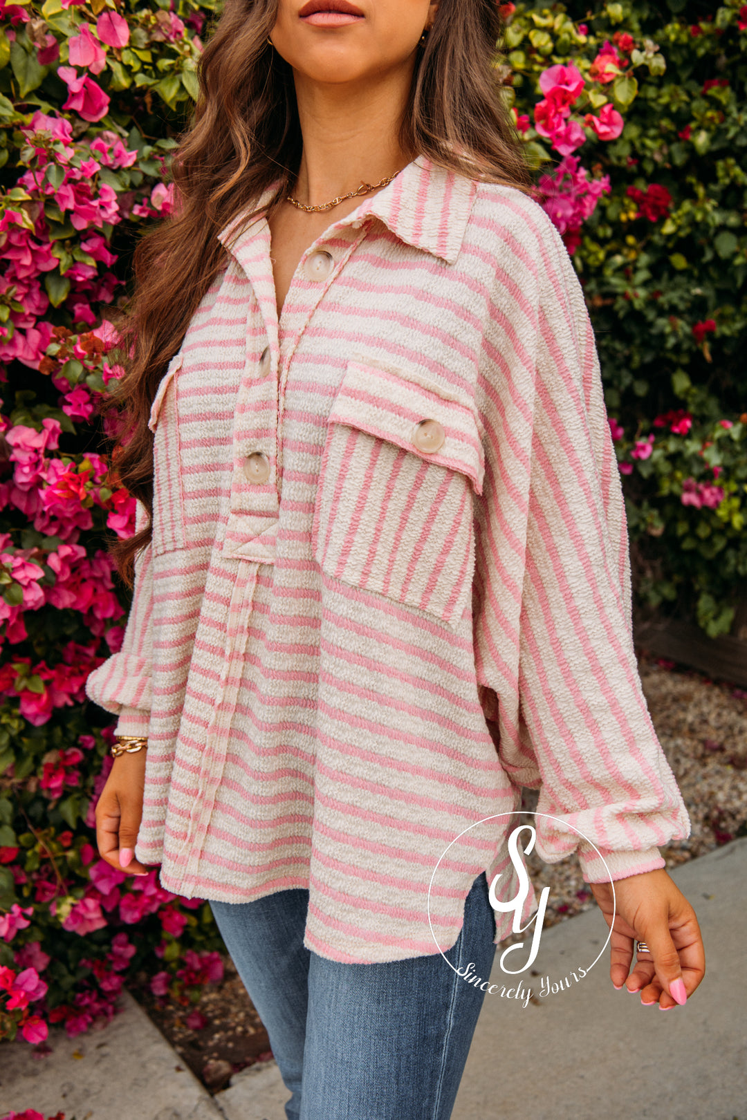 Scout Striped Pullover - Pink