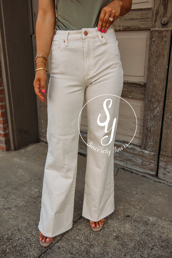 Dear John: Fiona Wide Leg Denim - Wheat