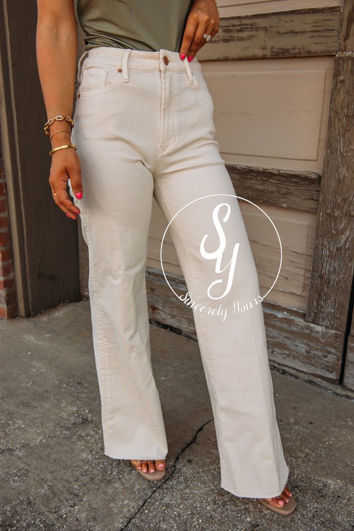 Dear John: Fiona Wide Leg Denim - Wheat