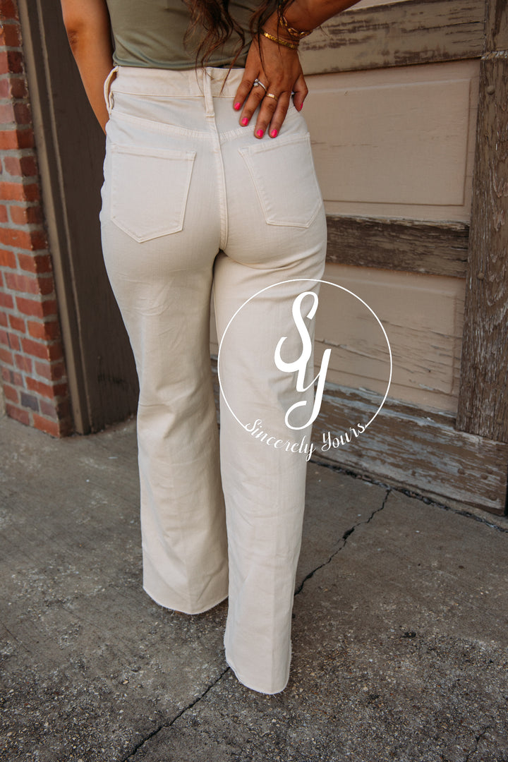 Dear John: Fiona Wide Leg Denim - Wheat