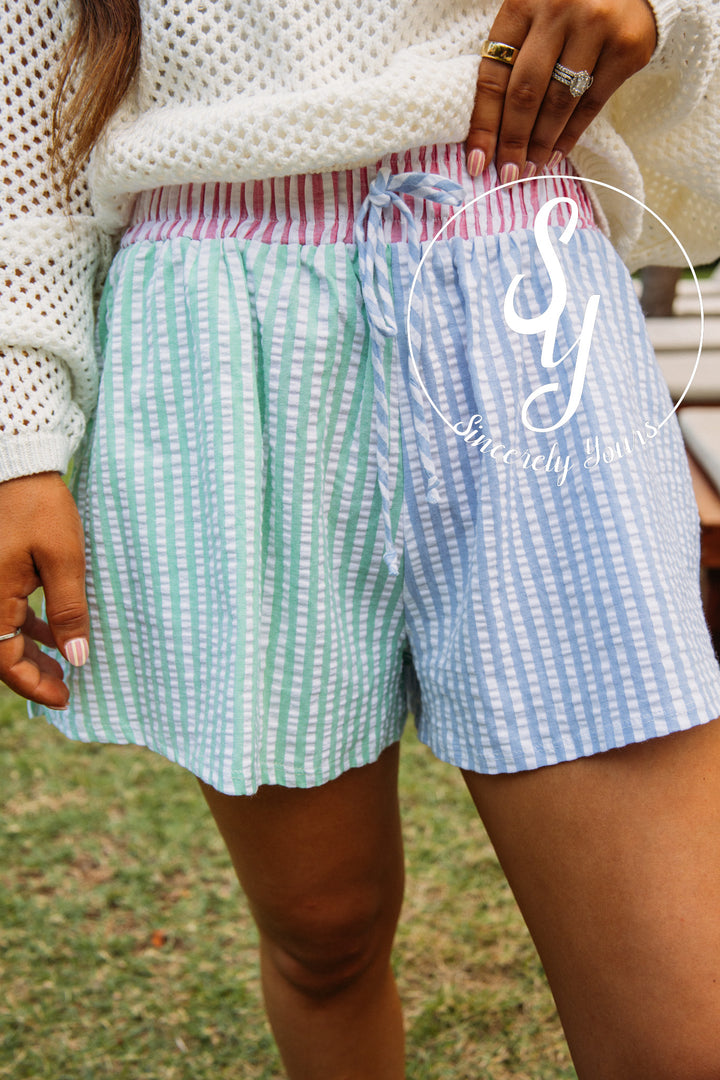 Social Club Shorts- Sage/Sky Blue