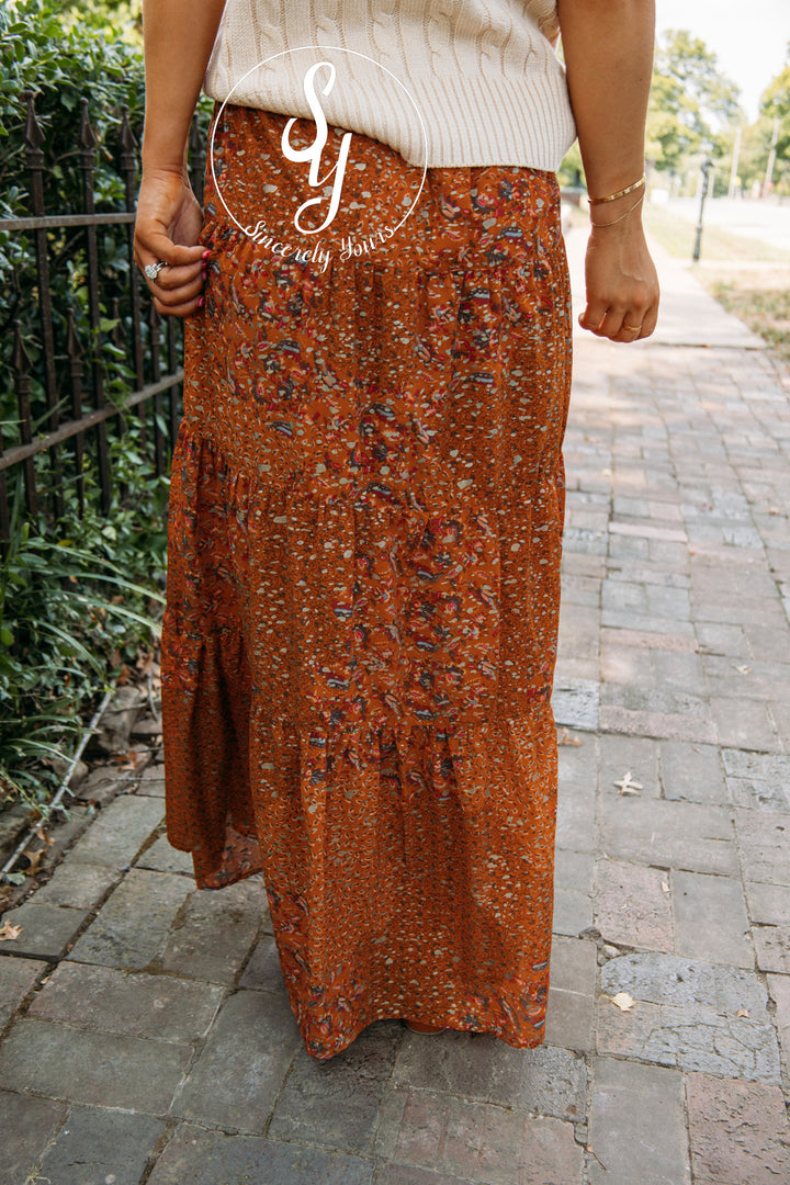 Paisley Love Skirt- Copper