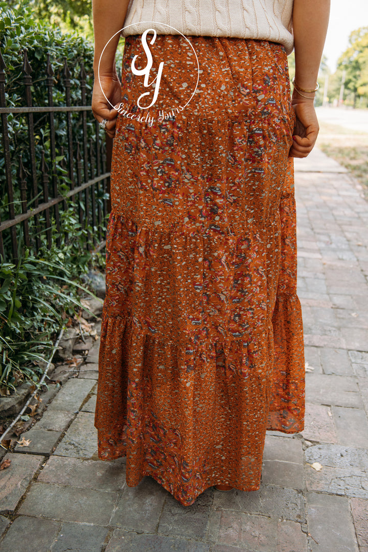 Paisley Love Skirt- Copper