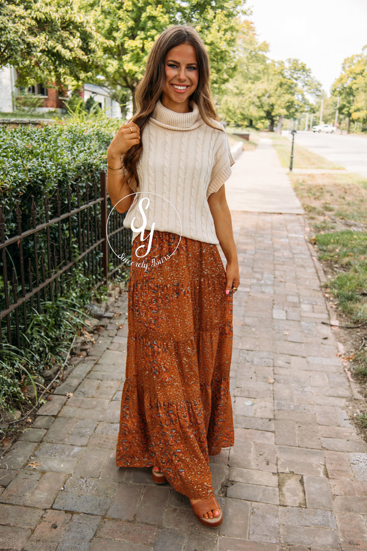Paisley Love Skirt- Copper