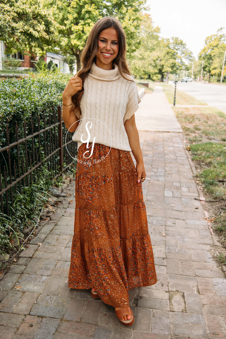 Paisley Love Skirt- Copper