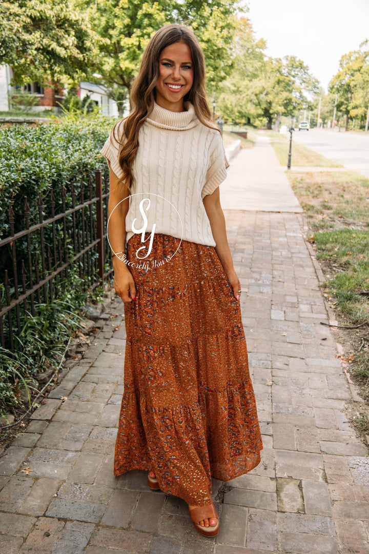 Paisley Love Skirt- Copper