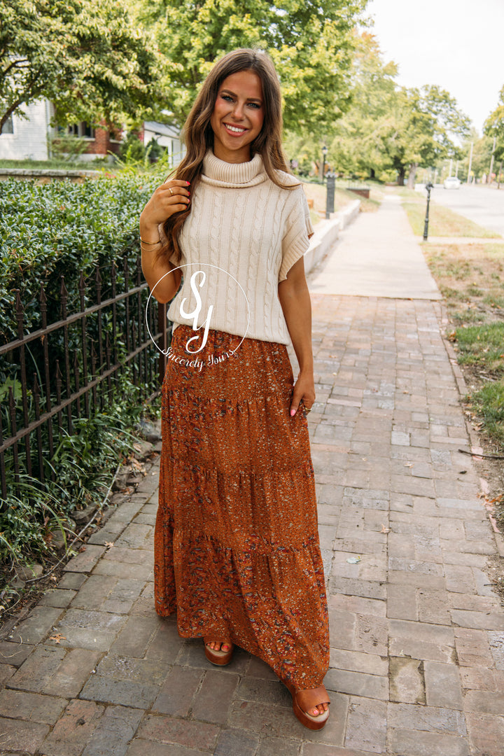 Paisley Love Skirt- Copper