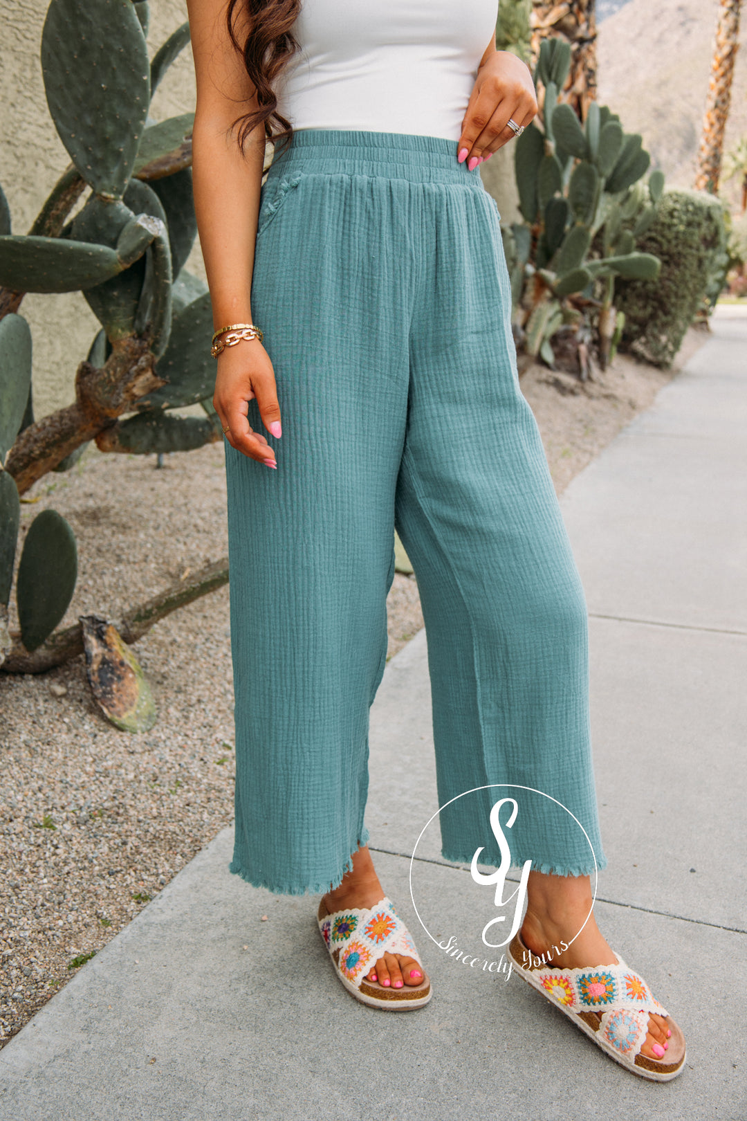 The Other Side Pants - Dusty Mint