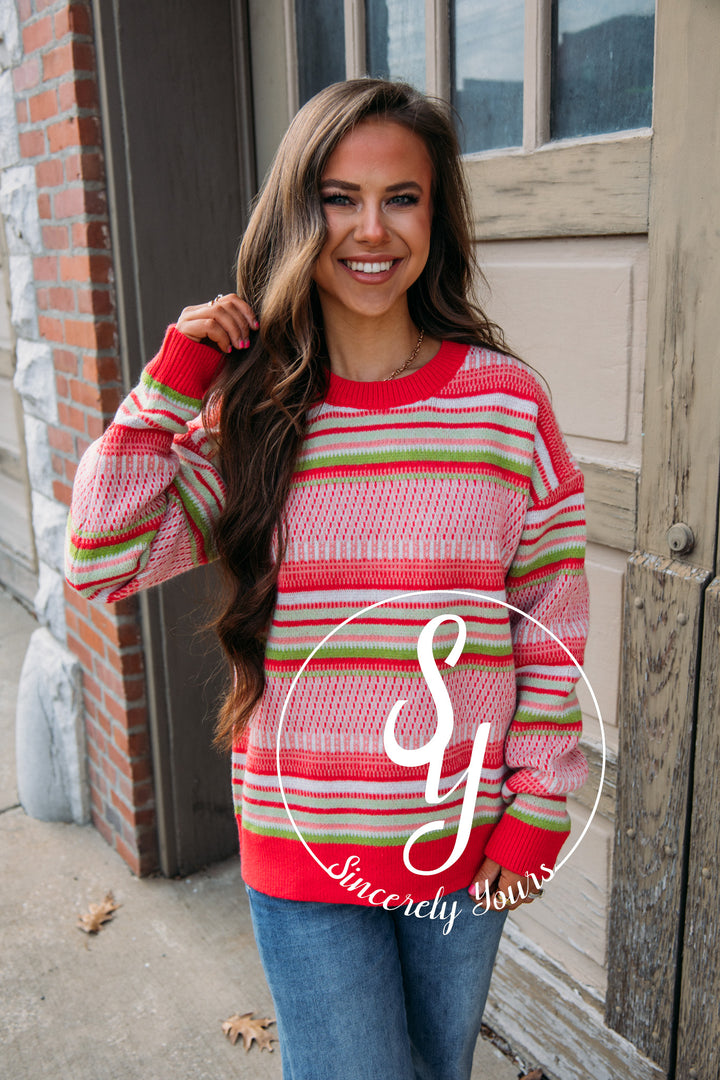 Park Avenue Sweater- Coral