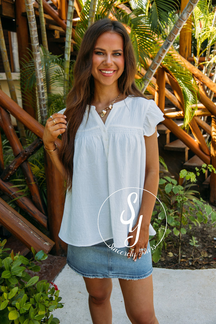 Patio Brunch Top- White