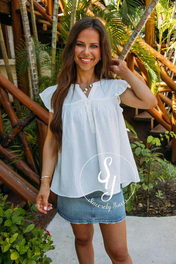 Patio Brunch Top- White