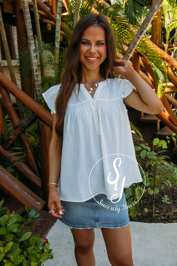 Patio Brunch Top- White