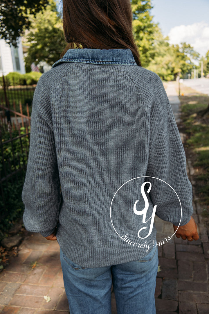 Take The Trip Sweater- Grey