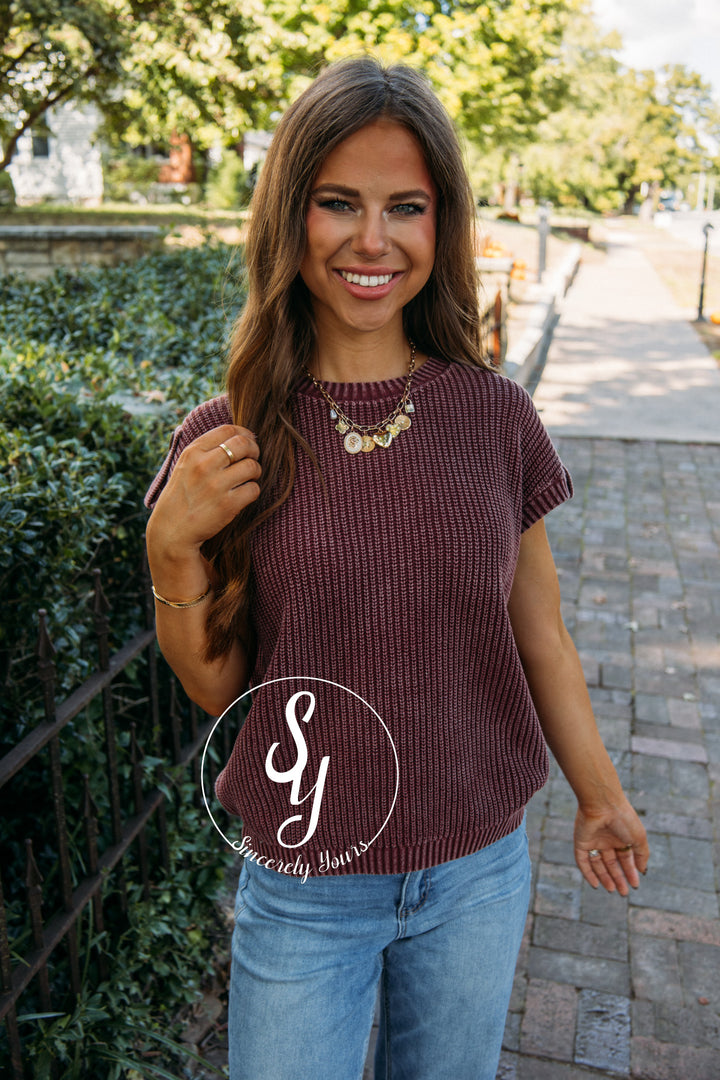 Midnight Feels Sweater- Burgundy