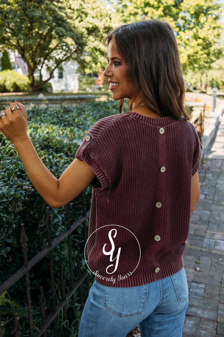 Midnight Feels Sweater- Burgundy