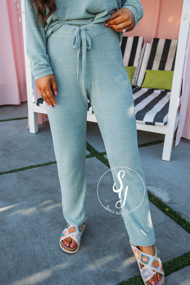 Barefoot Dreams:  CozyChic Ultra Lite Track Pant - Beach Glass