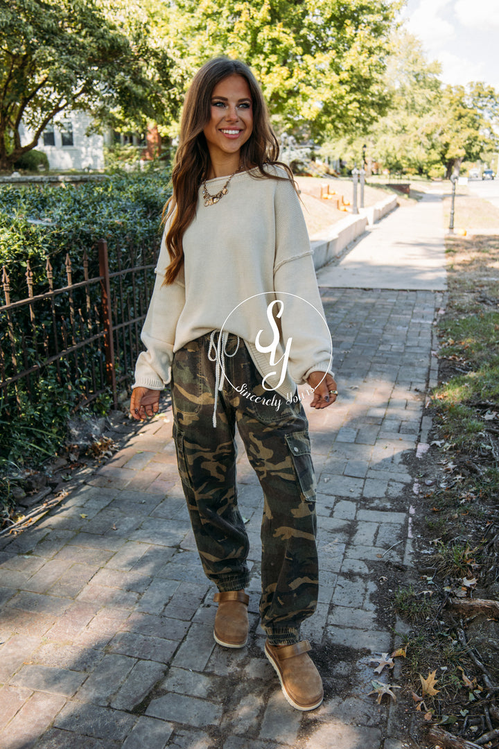Sadie Pants- Olive Camo