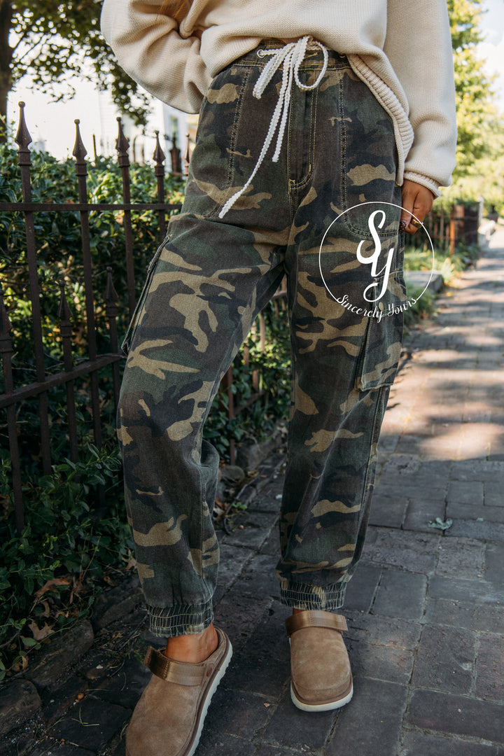 Sadie Pants- Olive Camo
