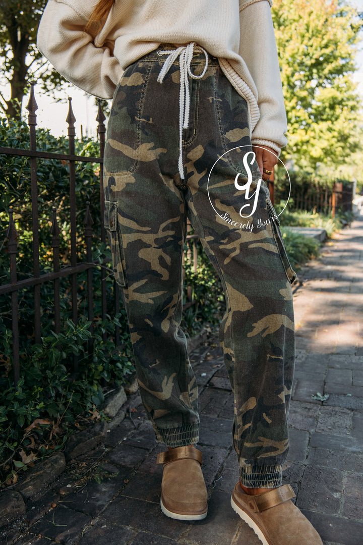 Sadie Pants- Olive Camo