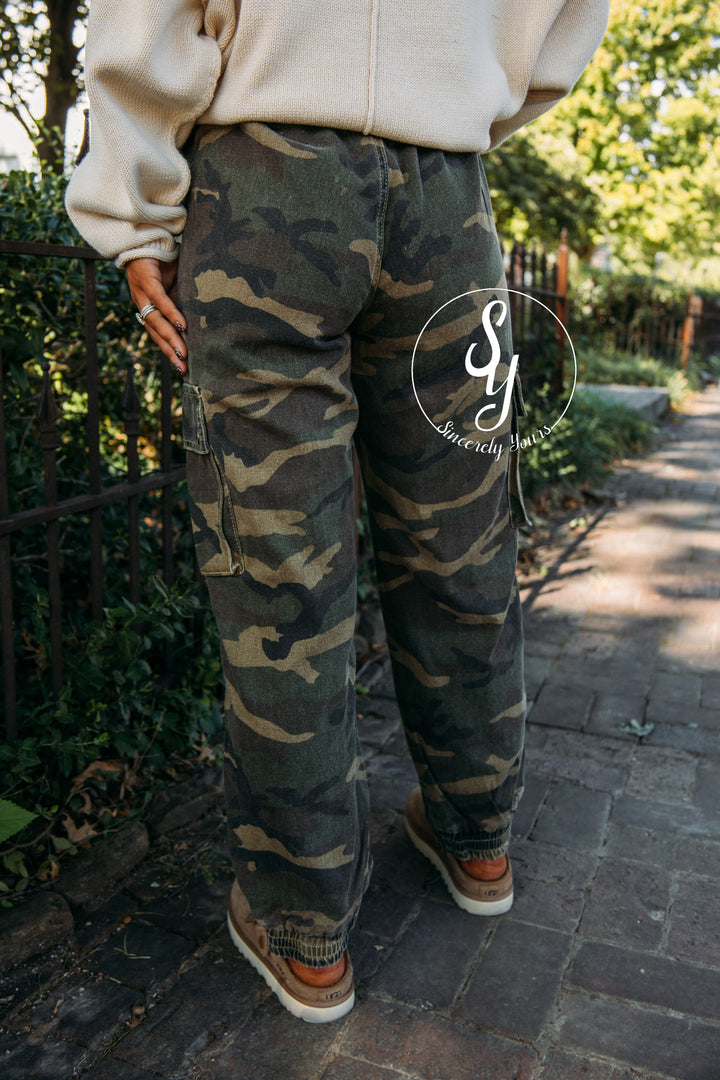 Sadie Pants- Olive Camo