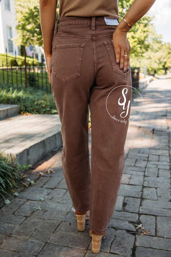 Raven Barrel Denim- Brown