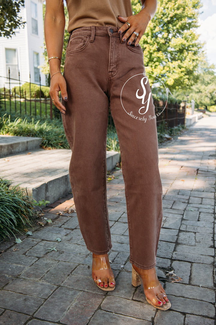 Raven Barrel Denim- Brown