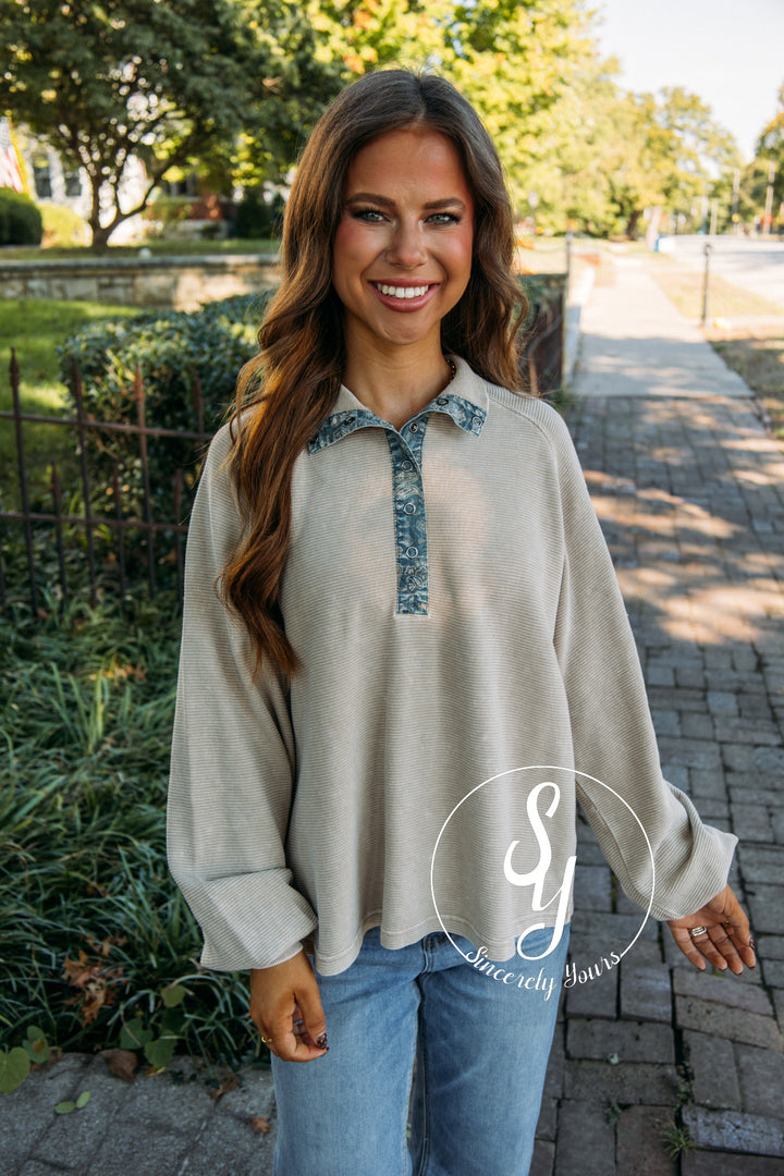 Pocket Here Top - Khaki