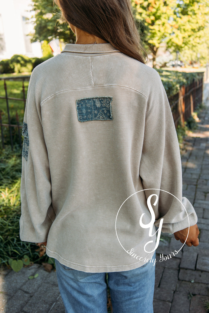 Pocket Here Top - Khaki