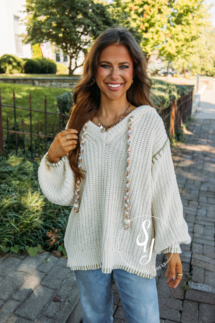 Pearl Knit Sweater - Cream