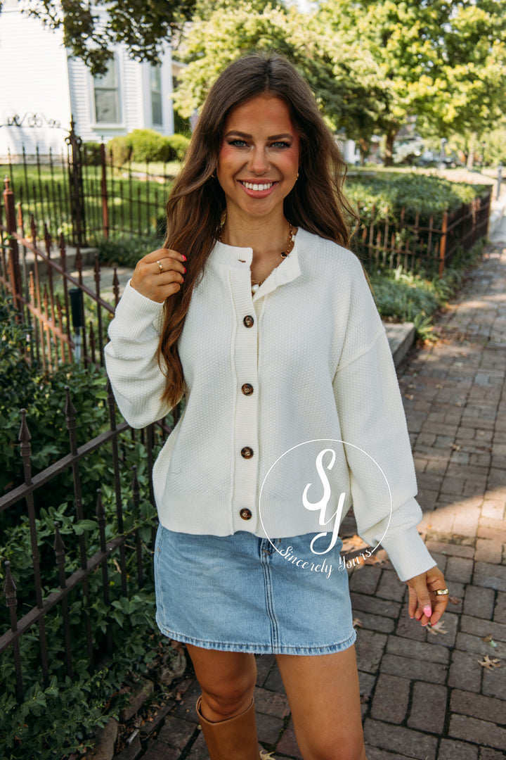 Cozy Break Cardigan- Cream