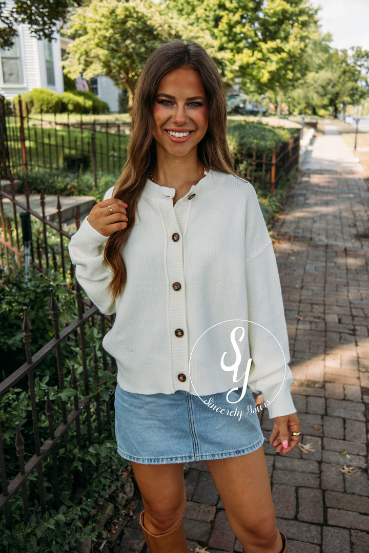Cozy Break Cardigan- Cream