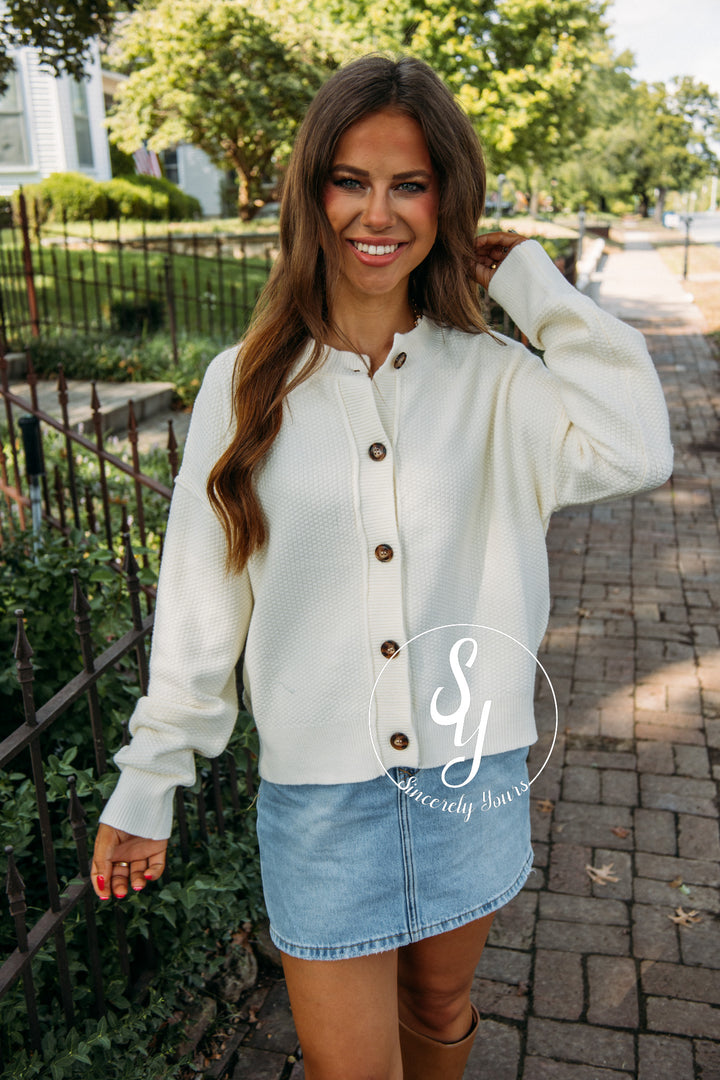 Cozy Break Cardigan- Cream