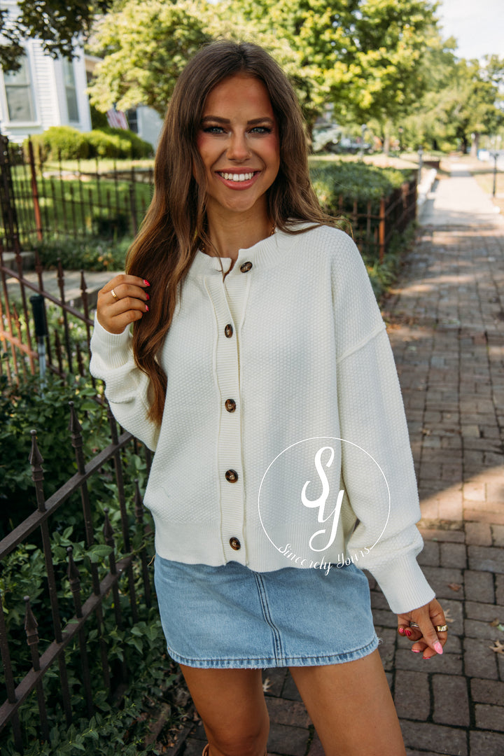Cozy Break Cardigan- Cream