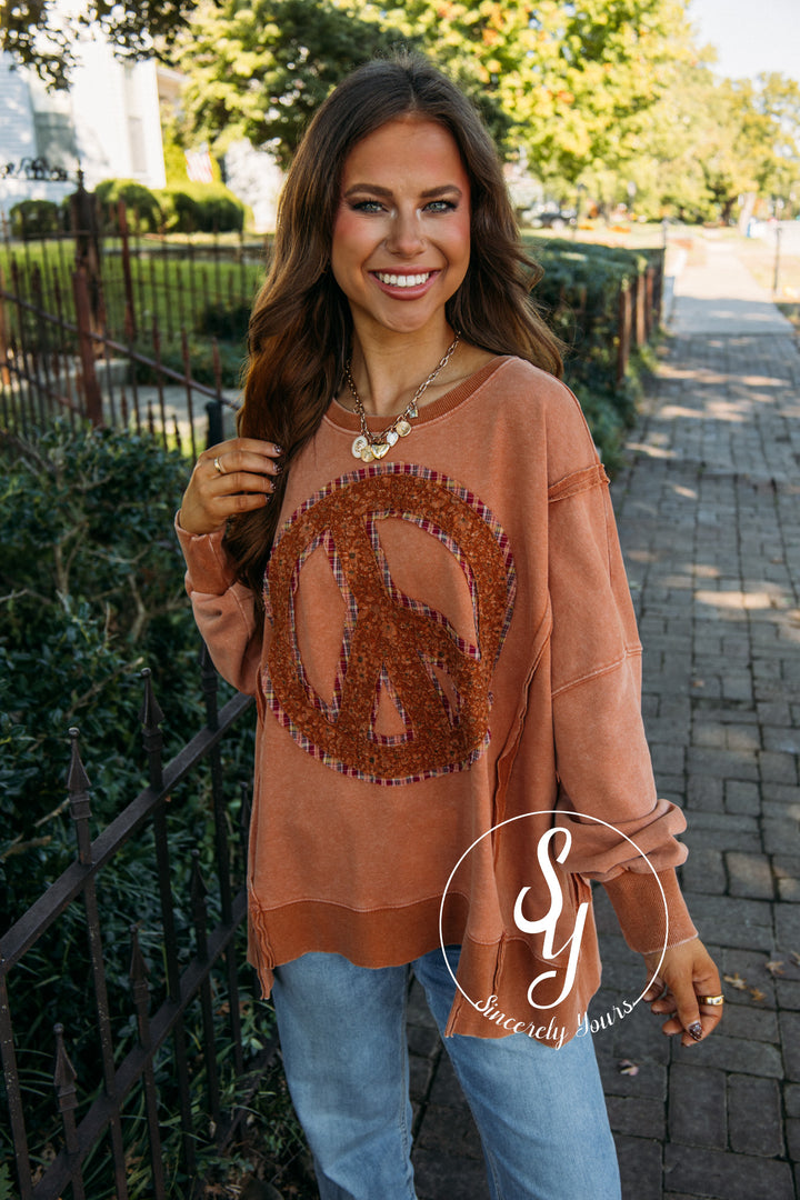 Peace Filled Top - Persimmon