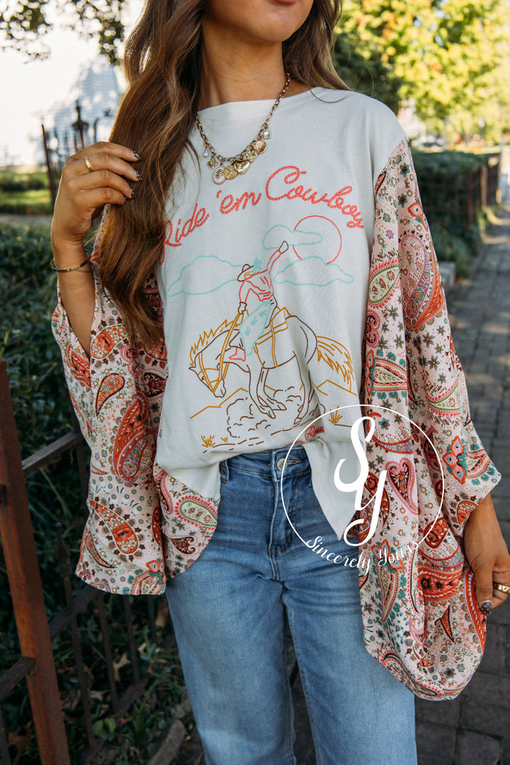 Ride Em' Cowboy Graphic - Bone