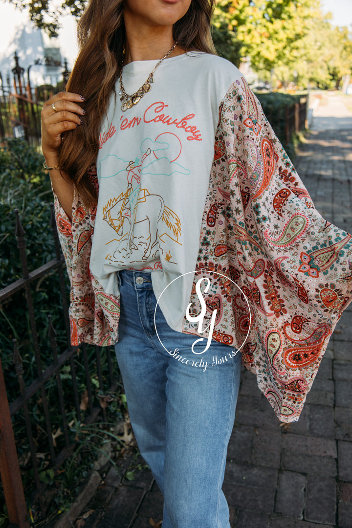 Ride Em' Cowboy Graphic - Bone