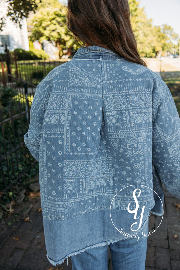 Paisley Flower Jacket - Denim