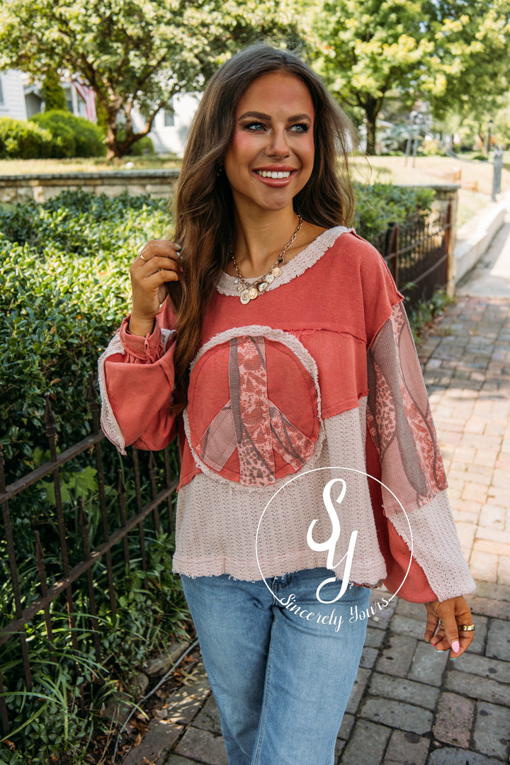 Inner Peace Top- Dried Red