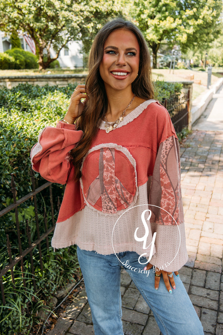 Inner Peace Top- Dried Red