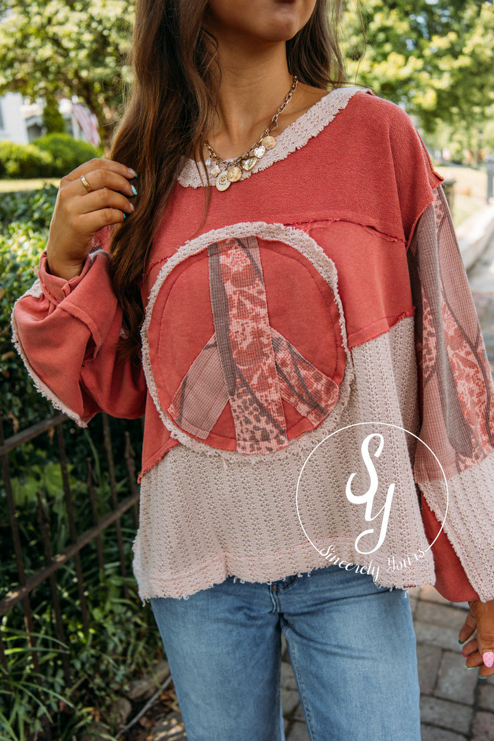 Inner Peace Top- Dried Red