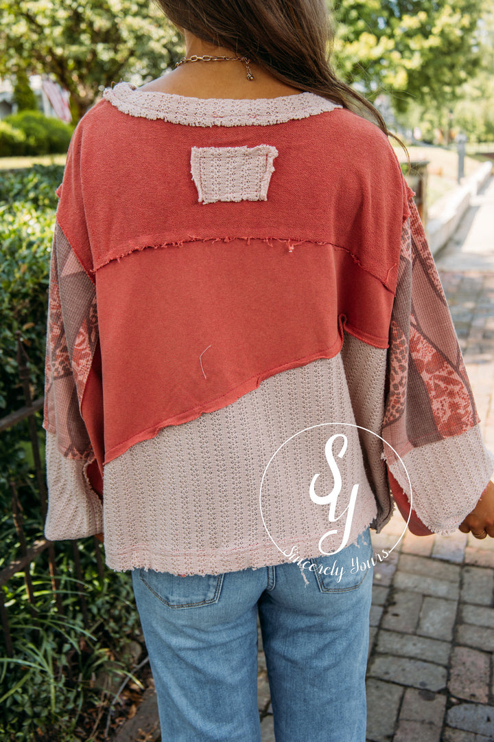 Inner Peace Top- Dried Red