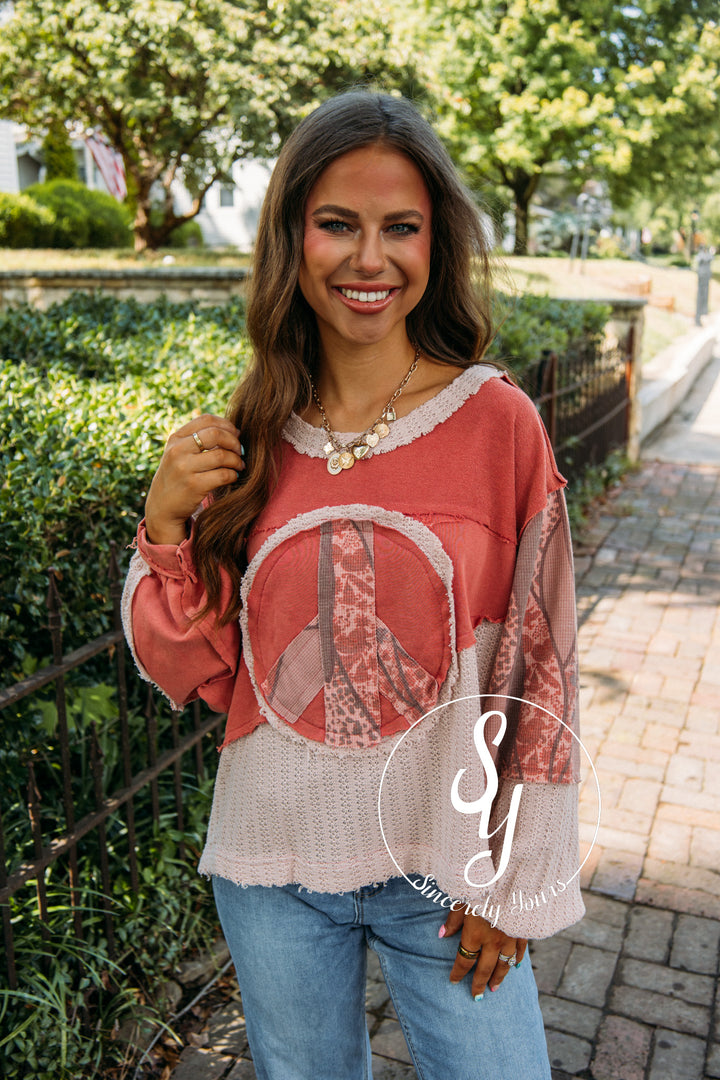 Inner Peace Top- Dried Red
