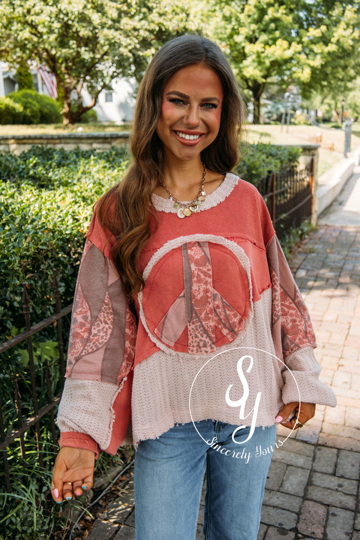 Inner Peace Top- Dried Red