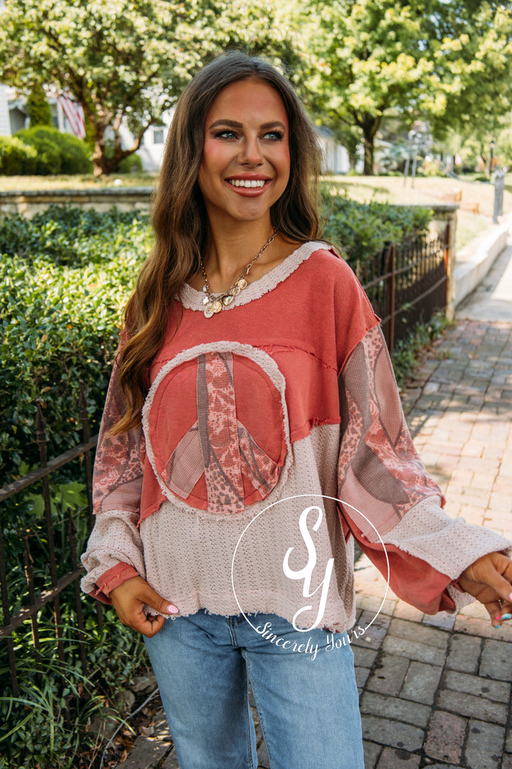 Inner Peace Top- Dried Red